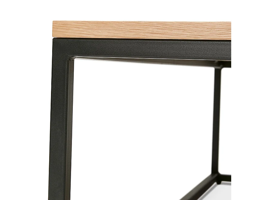 Großer Couchtisch im Industriestil - TRIBECA - beige - 110x110x35 cm