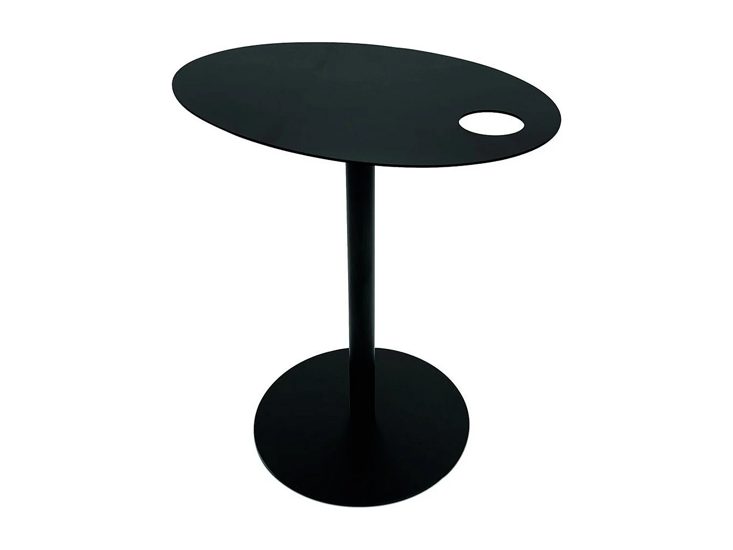 Table d'Appoint Ovale en Métal "Melisa" 45cm Noir