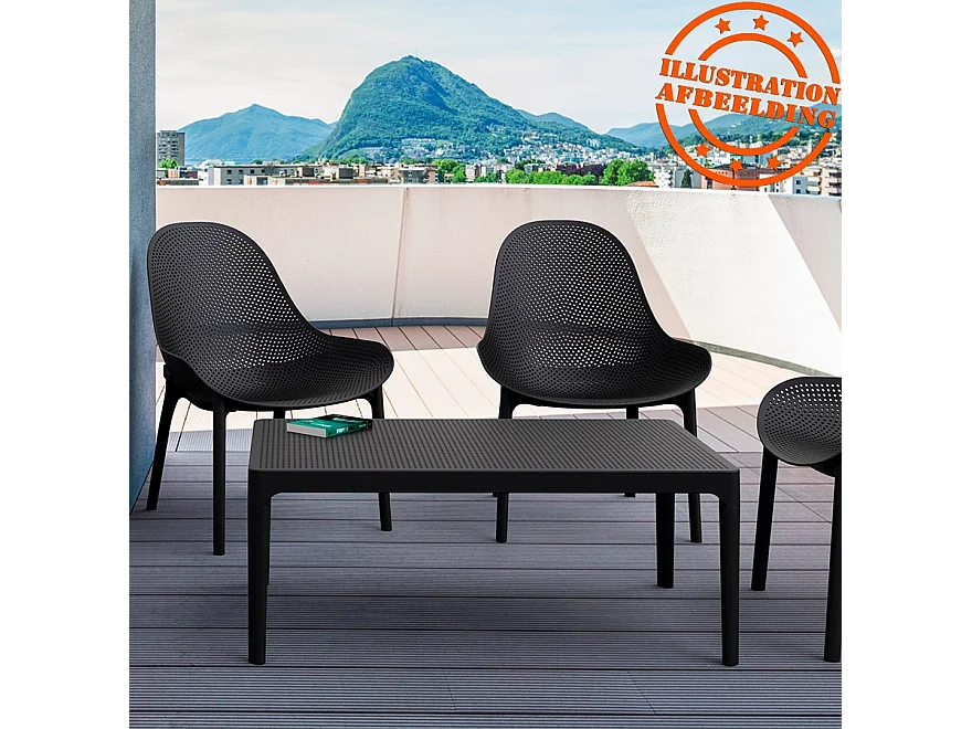 Garten-Couchtisch - DOTY - Schwarz - 100x60x40 cm