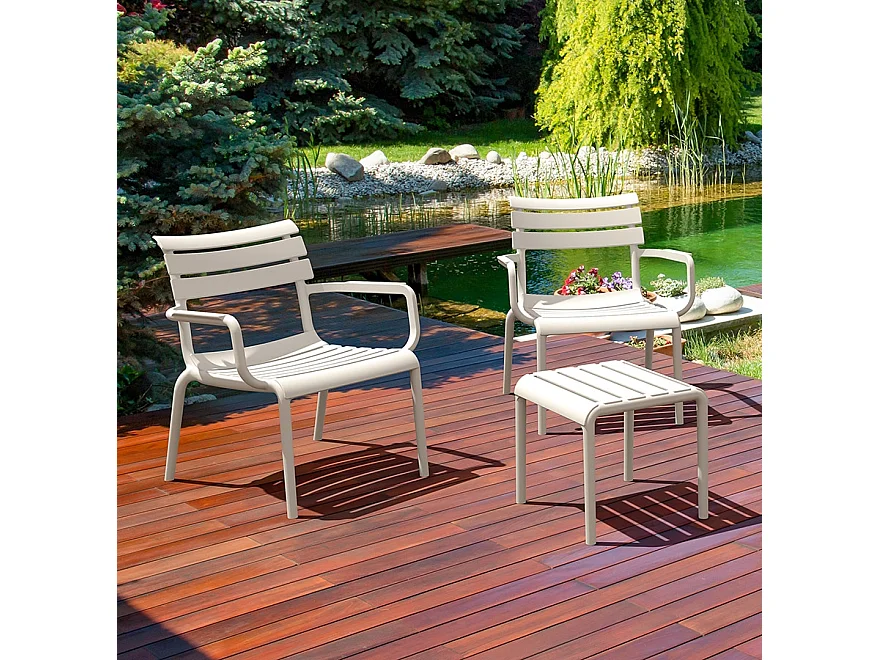 Niedriger Tisch - SIDONY - grau - 42x41x40 cm