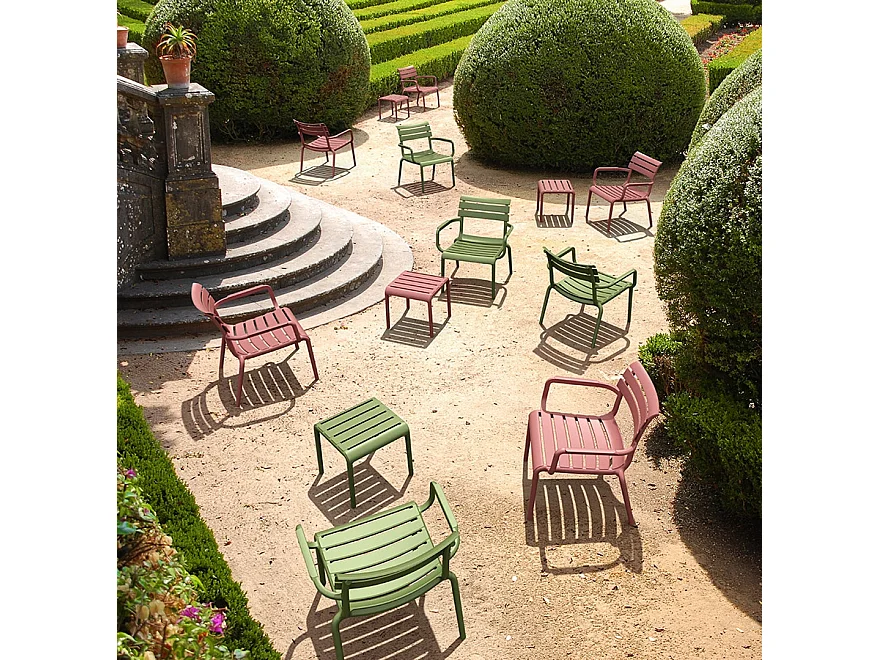 Tavolo basso -SIDONY - Rosso - 42x41x40 cm