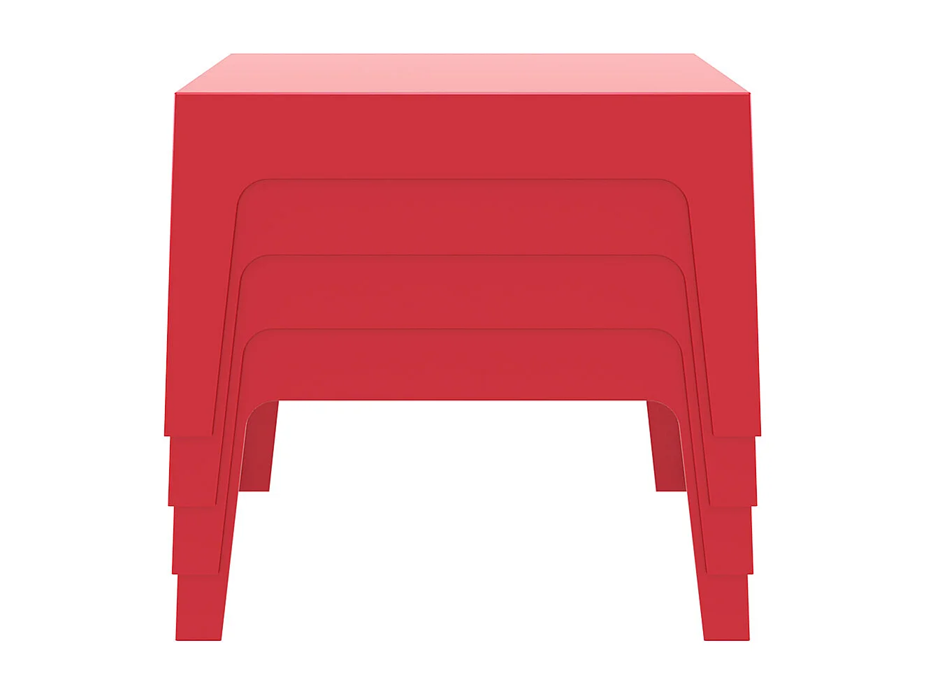 Designertisch - MARTO - rood - 77x56x43 cm