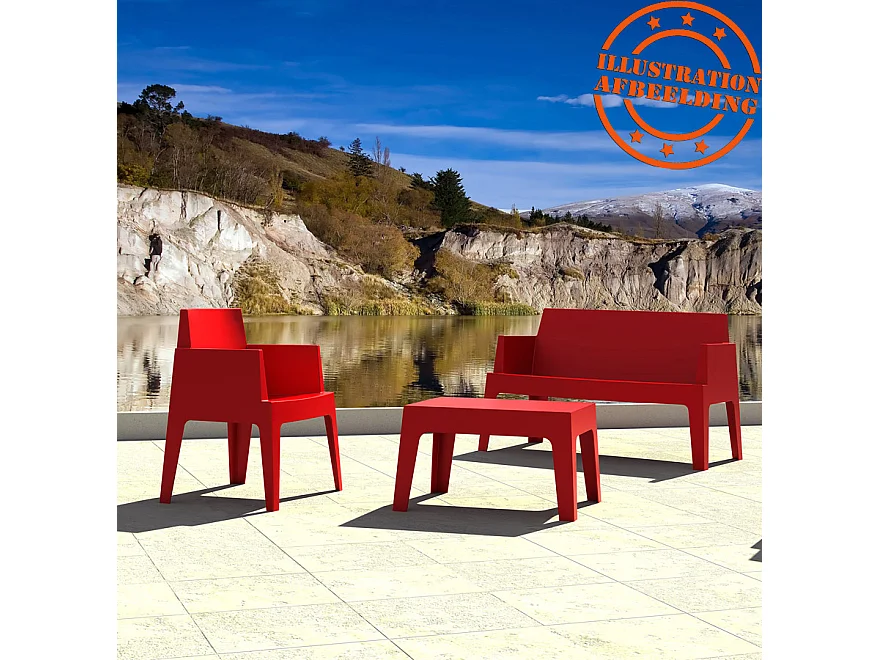 Designertisch - MARTO - rood - 77x56x43 cm