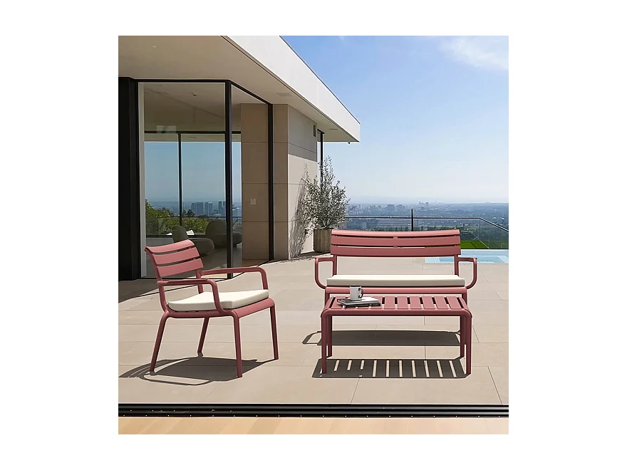 Niedriger Tisch - SIDONY XL - Rot - 90x50x40 cm