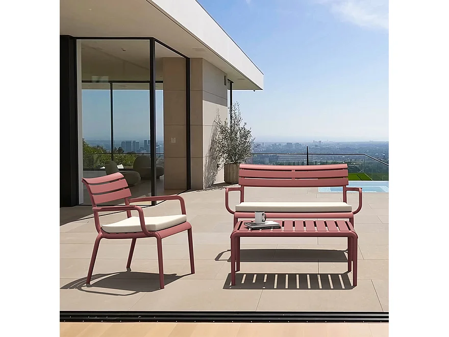 Tavolo basso -SIDONY XL - Rosso - 90x50x40 cm