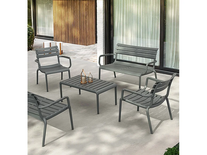 Niedriger Tisch - SIDONY XL - Schwarz - 90x50x40 cm