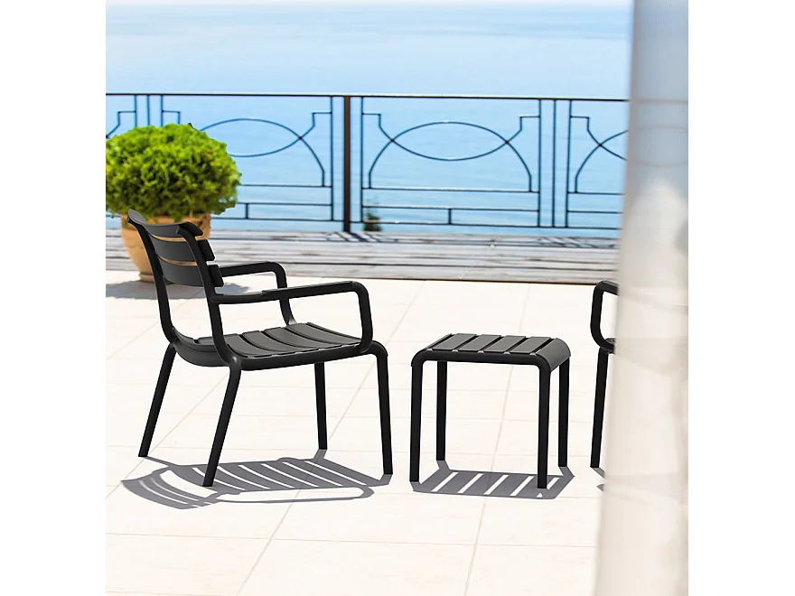 Tavolo basso -SIDONY - Taupe - 42x41x40 cm