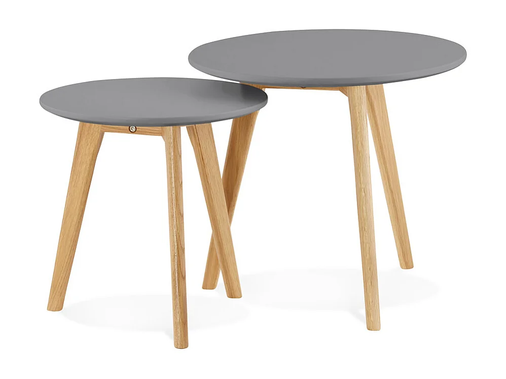 Runde Satztische - GABY - grau - 50x50x45 cm