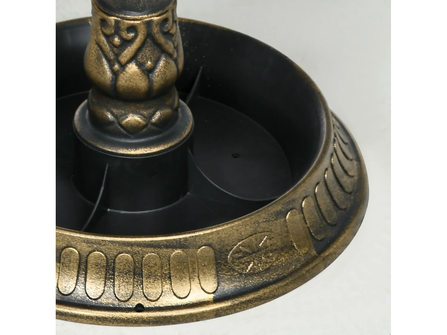 Bain d'oiseaux abreuvoir pour oiseaux jardinière 3 en 1 dim. Ø 50 x 72H cm PP bronze antique