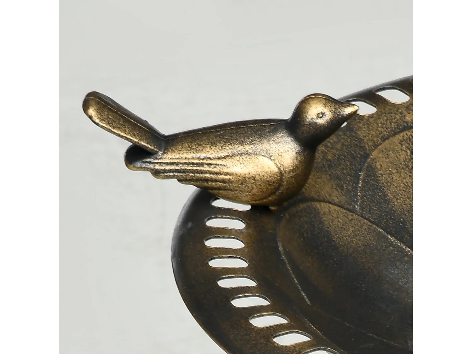 Bain d'oiseaux abreuvoir pour oiseaux jardinière 3 en 1 dim. Ø 50 x 72H cm PP bronze antique