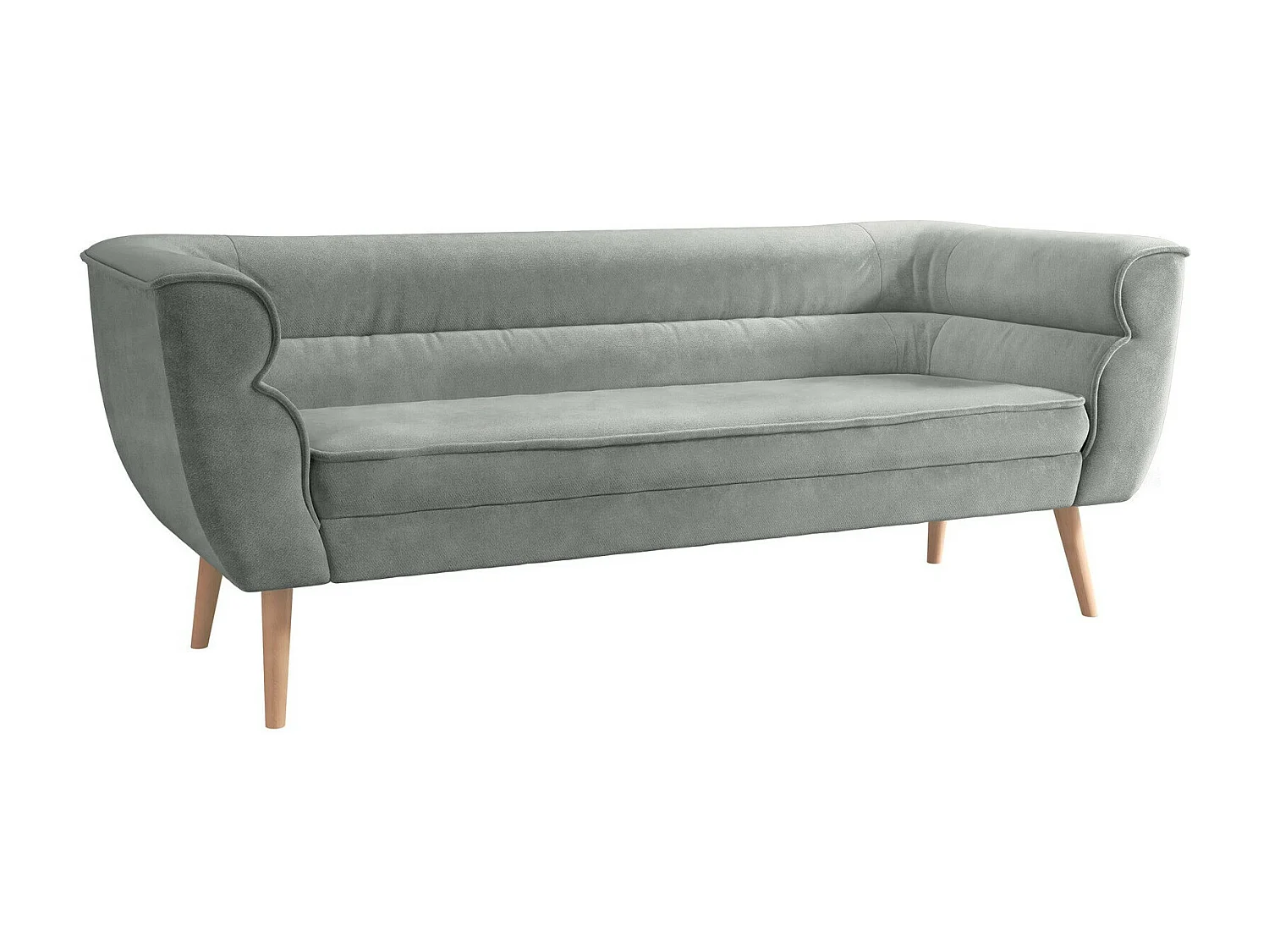 Canapé Glenview 100, Gris, 182x74x75cm, Tapisserie, Pieds: Bois
