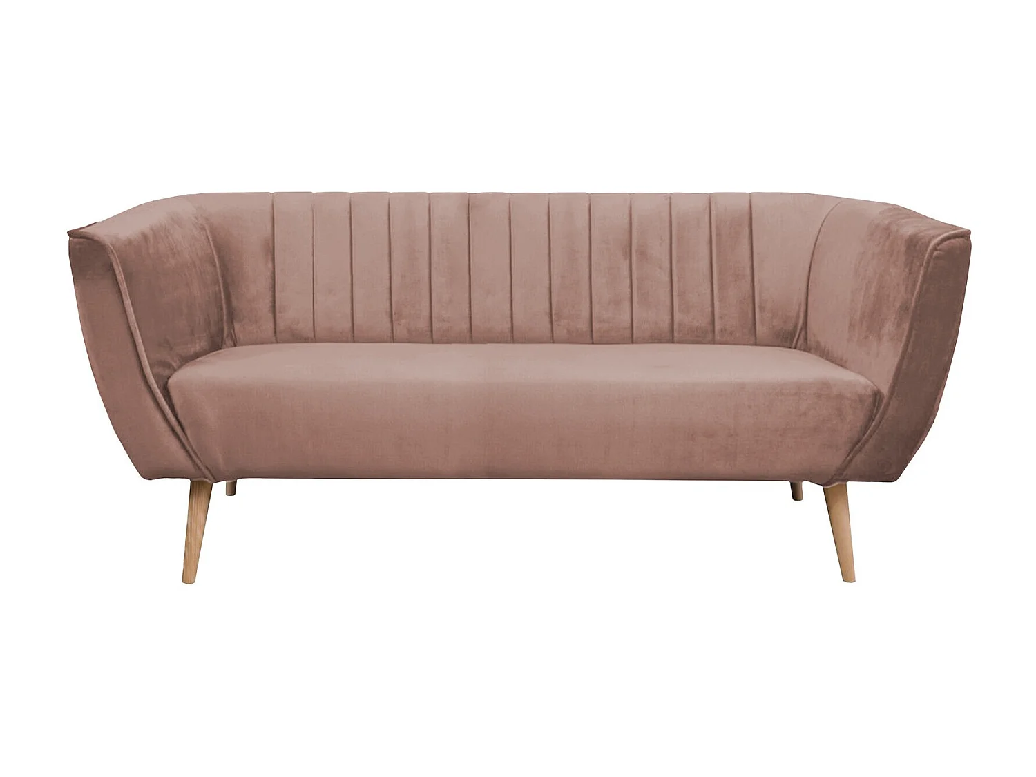 Canapé Glenview 103, Rose, 182x74x75cm, Tissu, Pieds: Bois