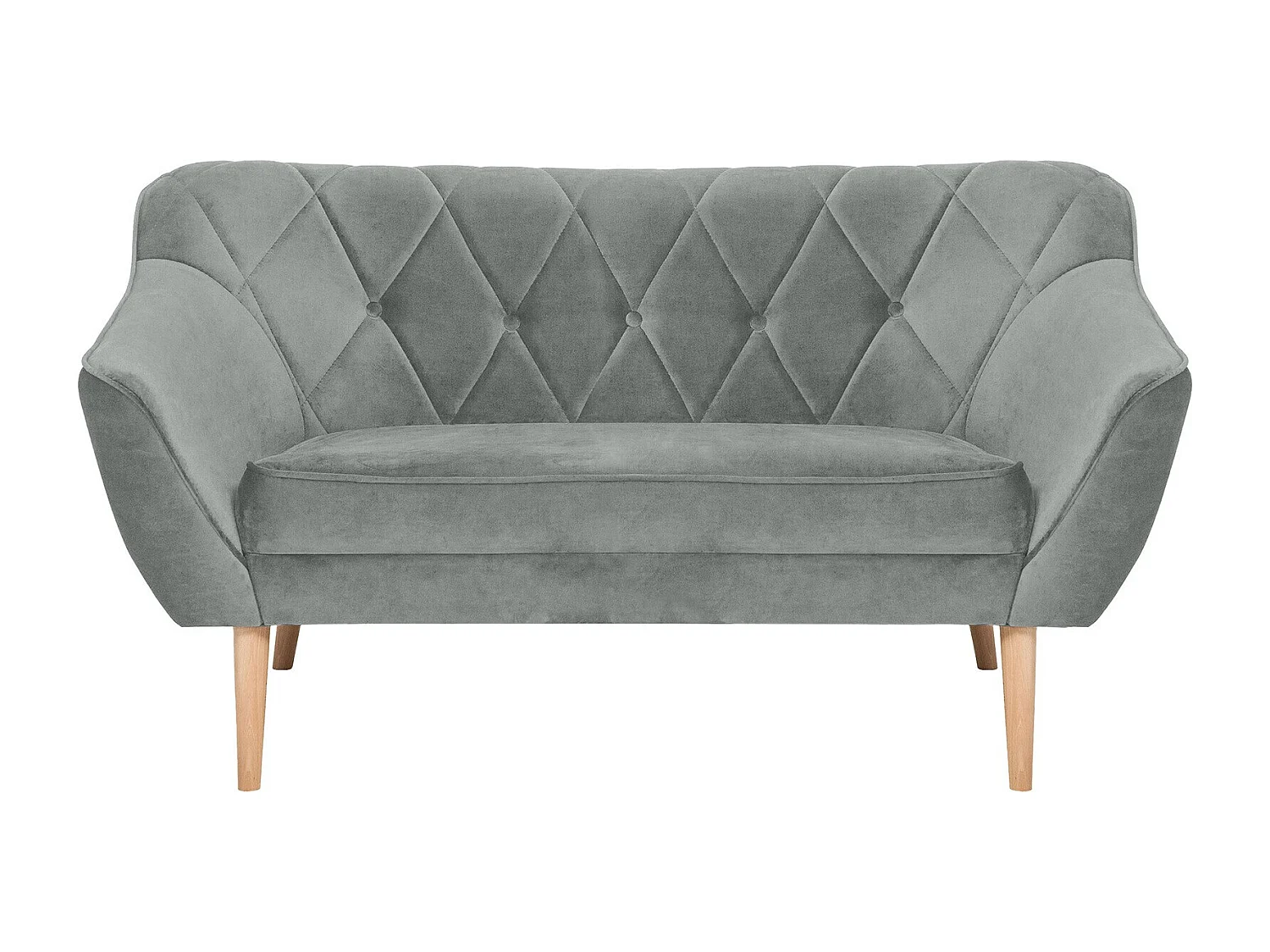 Canapé Glenview 107, Gris, 140x74x75cm, Tapisserie, Pieds: Bois