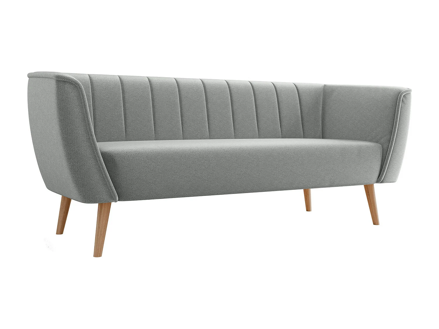 Canapé Glenview 103, Gris, 182x74x75cm, Tapisserie, Pieds: Bois