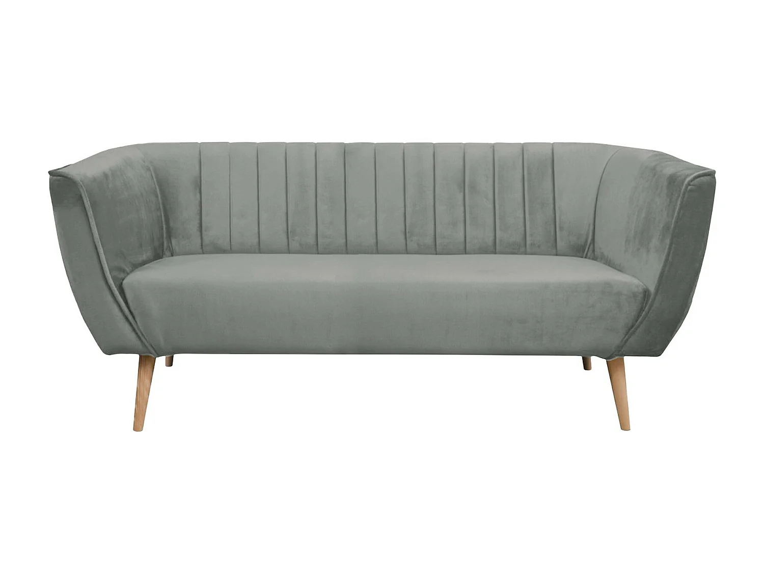 Canapé Glenview 103, Gris, 182x74x75cm, Tapisserie, Pieds: Bois