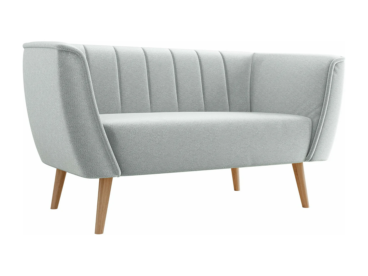 Canapé Glenview 104, Gris, 142x74x75cm, Tapisserie, Pieds: Bois