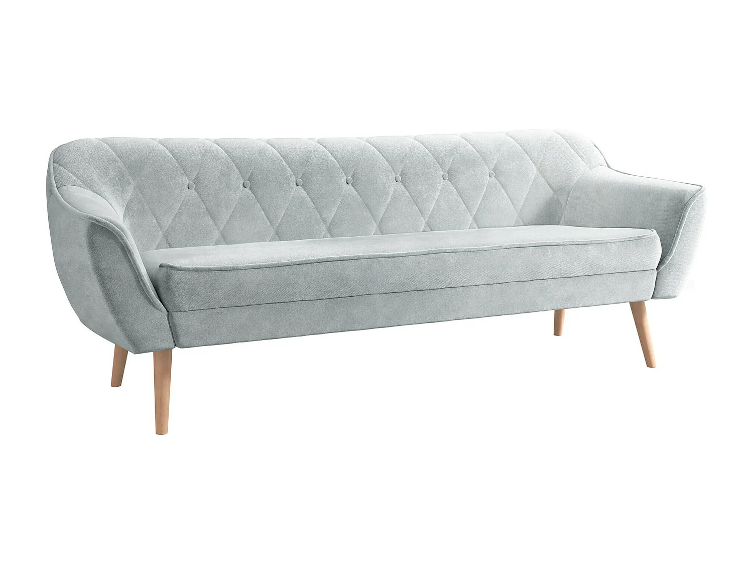 Canapé Glenview 106, Gris, 180x74x75cm, Tapisserie, Pieds: Bois
