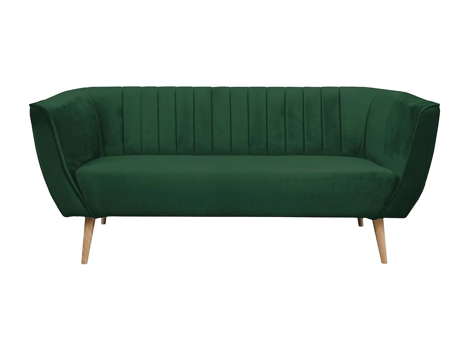Canapé Glenview 103, Vert, 182x74x75cm, Tapisserie, Pieds: Bois