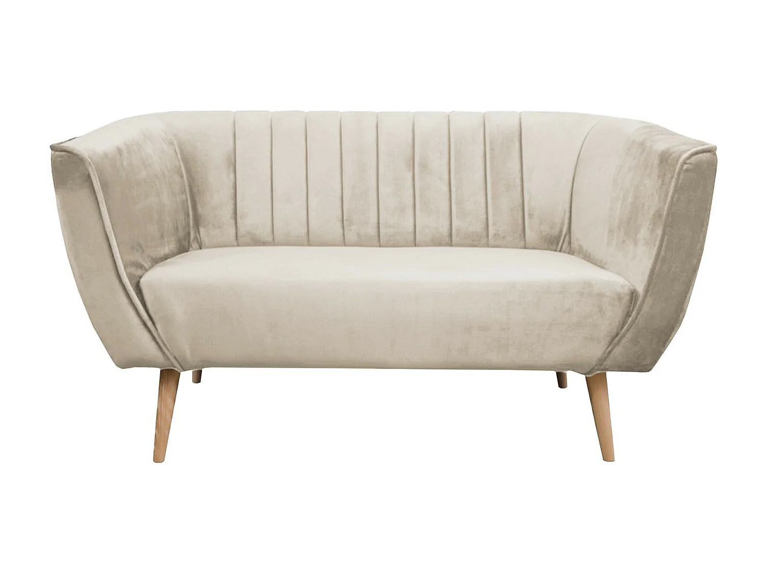 Canapé Glenview 104, Brun clair, 142x74x75cm, Tapisserie, Pieds: Bois