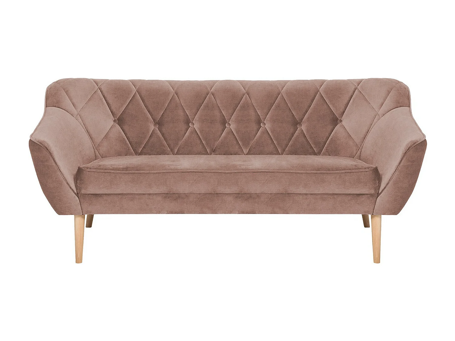 Canapé Glenview 106, Rose, 180x74x75cm, Tissu, Pieds: Bois