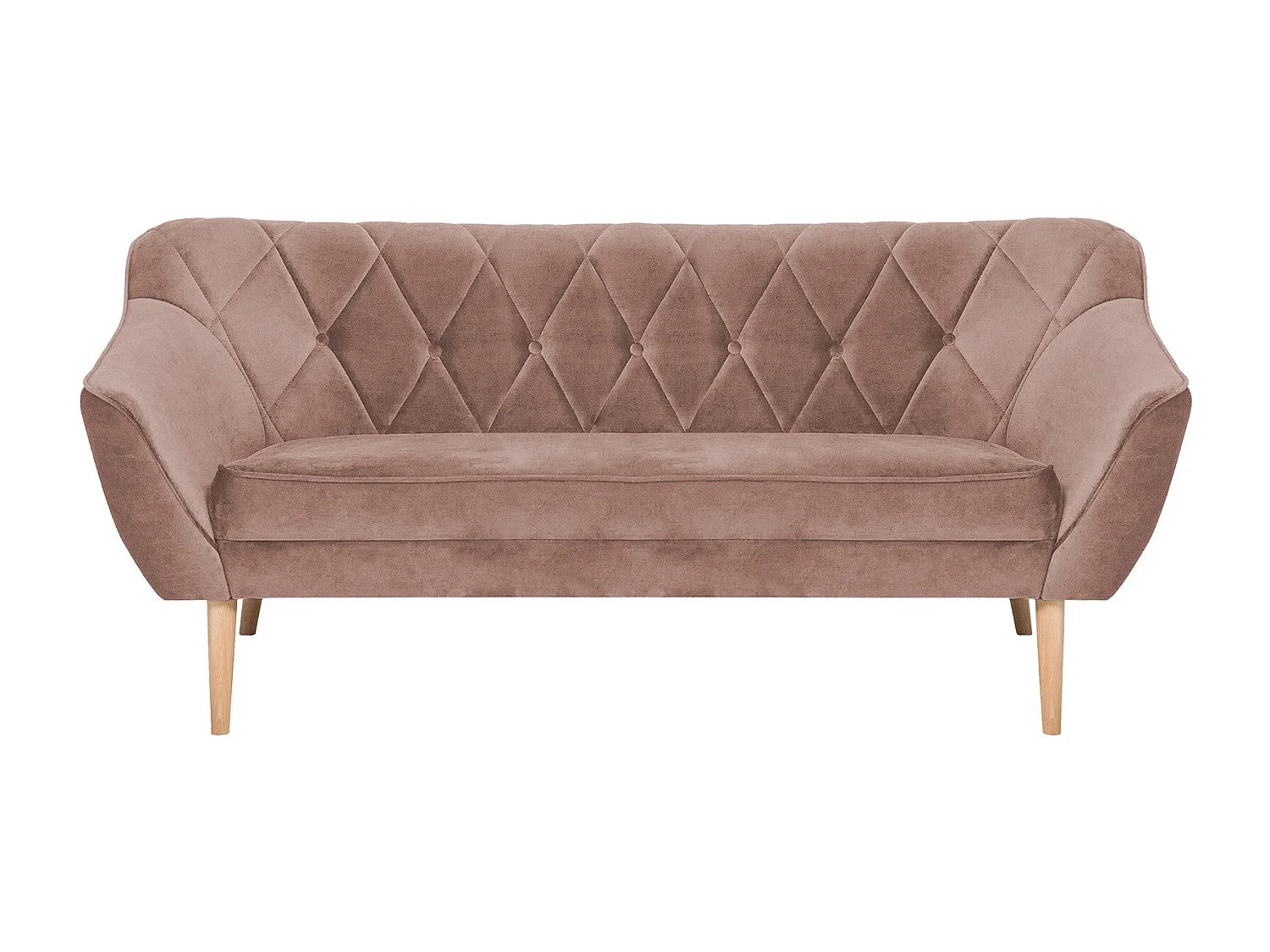 Canapé Glenview 106, Rose, 180x74x75cm, Tissu, Pieds: Bois