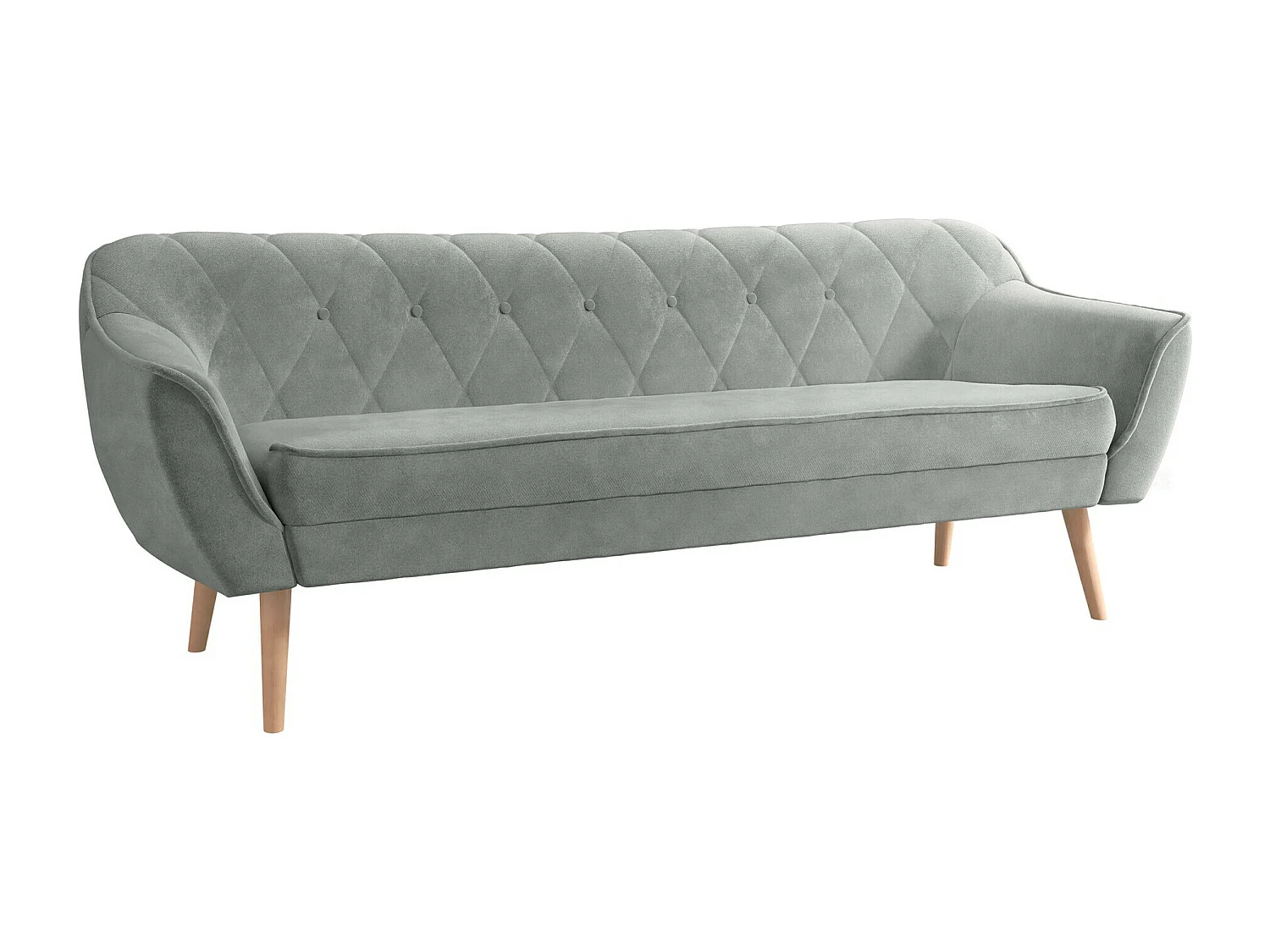 Canapé Glenview 106, Gris, 180x74x75cm, Tapisserie, Pieds: Bois