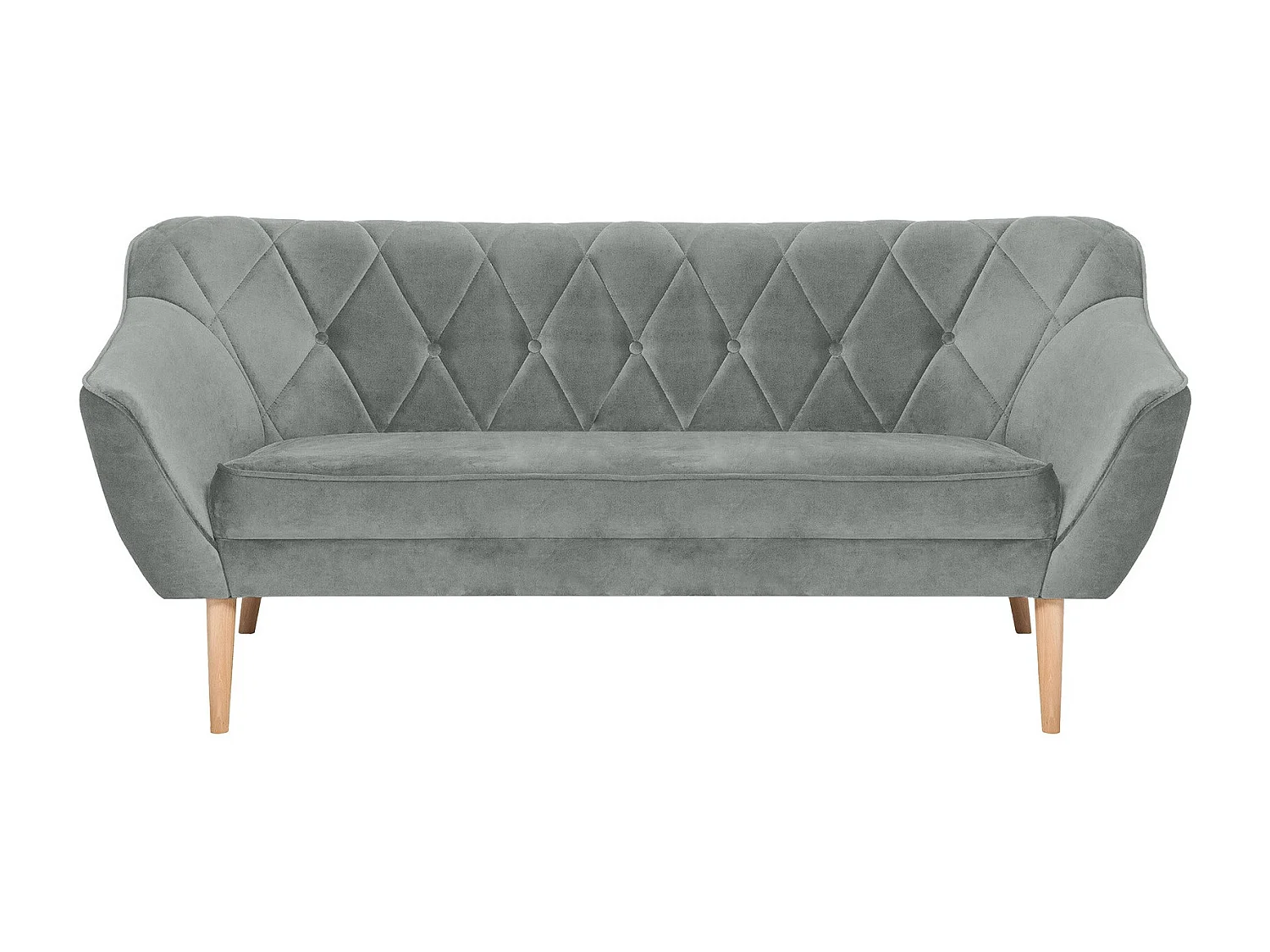 Canapé Glenview 106, Gris, 180x74x75cm, Tapisserie, Pieds: Bois