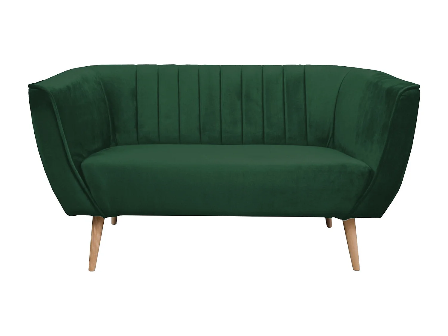 Canapé Glenview 104, Vert, 142x74x75cm, Tapisserie, Pieds: Bois