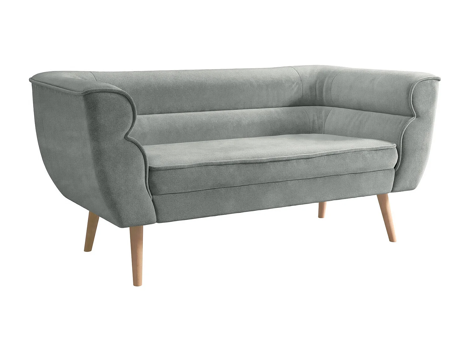 Canapé Glenview 101, Gris, 142x74x76cm, Tapisserie, Pieds: Bois