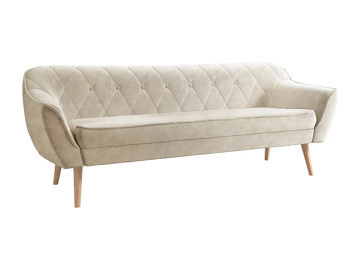 Canapé Glenview 106, Brun clair, 180x74x75cm, Tapisserie, Pieds: Bois