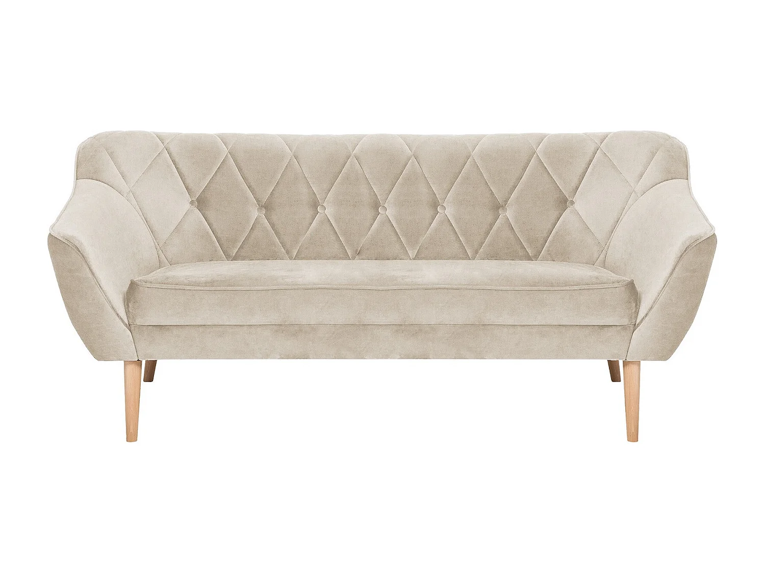 Canapé Glenview 106, Brun clair, 180x74x75cm, Tapisserie, Pieds: Bois