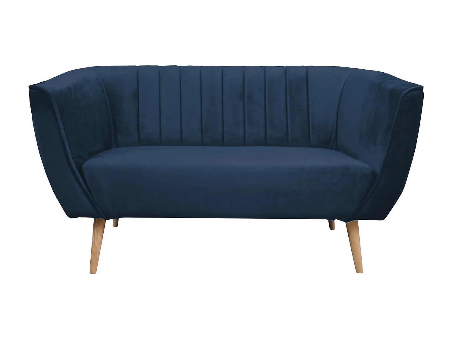 Canapé Glenview 104, Bleu, 142x74x75cm, Tapisserie, Pieds: Bois