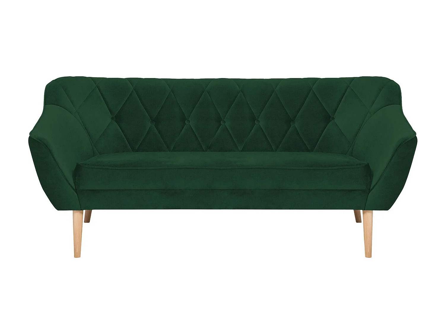 Canapé Glenview 106, Vert, 180x74x75cm, Tapisserie, Pieds: Bois