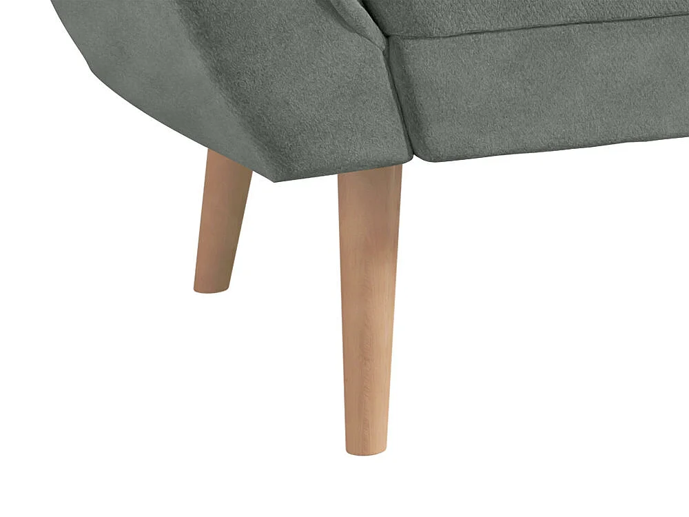 Canapé Glenview 106, Vert, 180x74x75cm, Tapisserie, Pieds: Bois