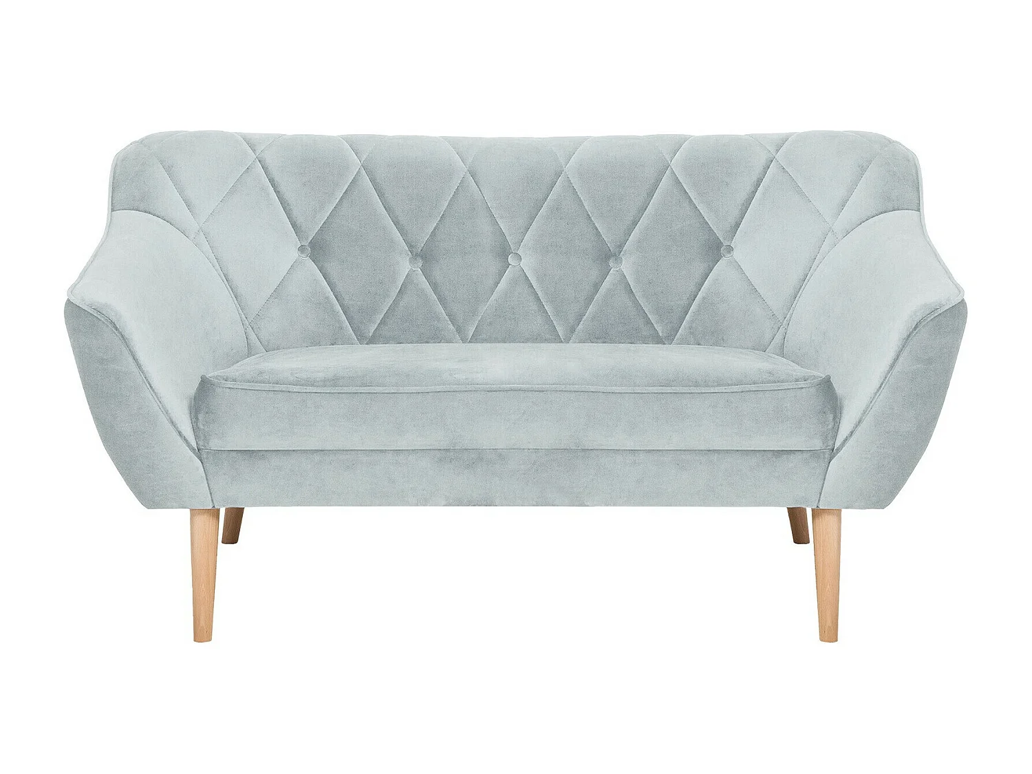 Canapé Glenview 107, Gris, 140x74x75cm, Tapisserie, Pieds: Bois