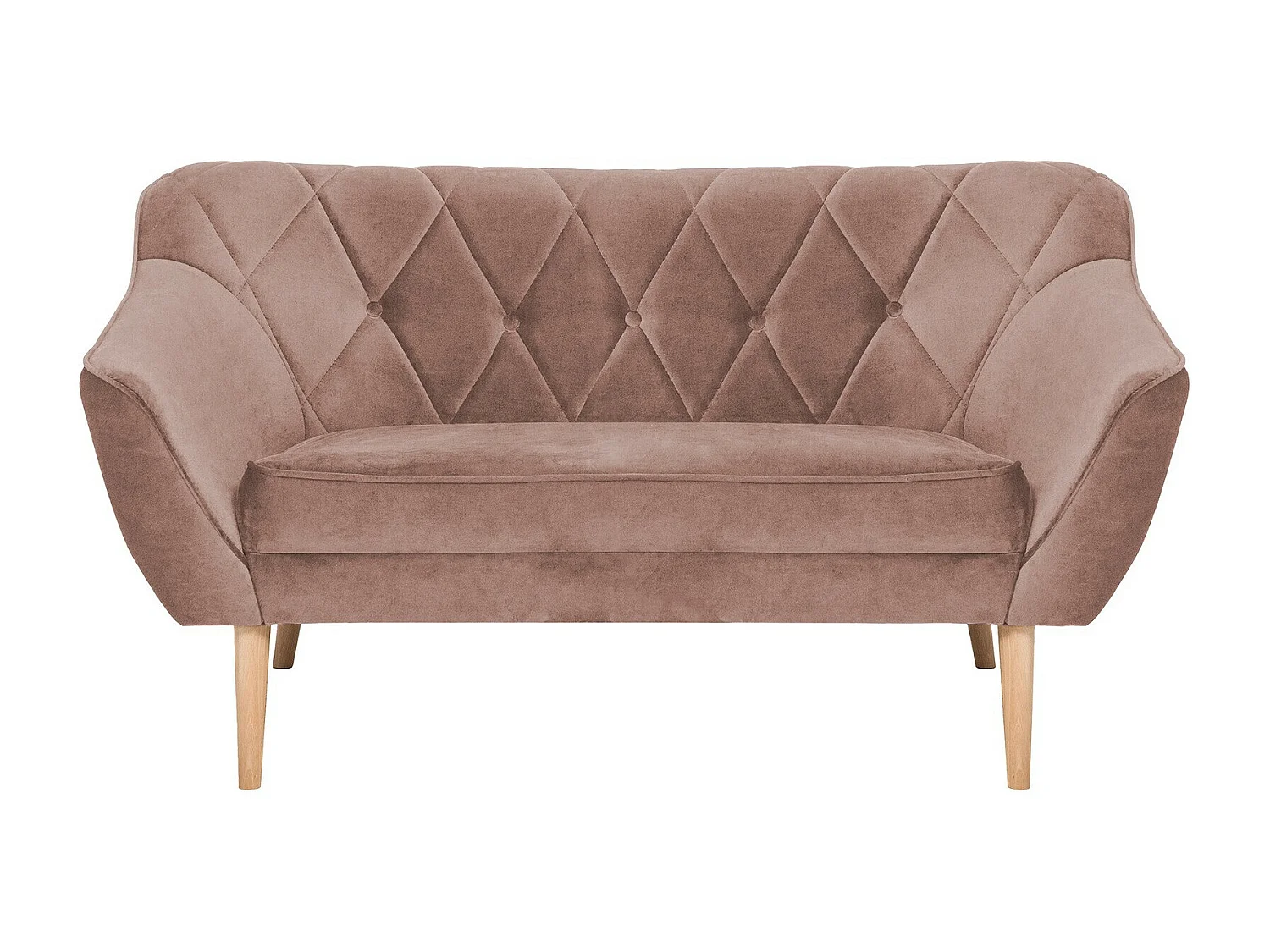 Canapé Glenview 107, Rose, 140x74x75cm, Tapisserie, Pieds: Bois