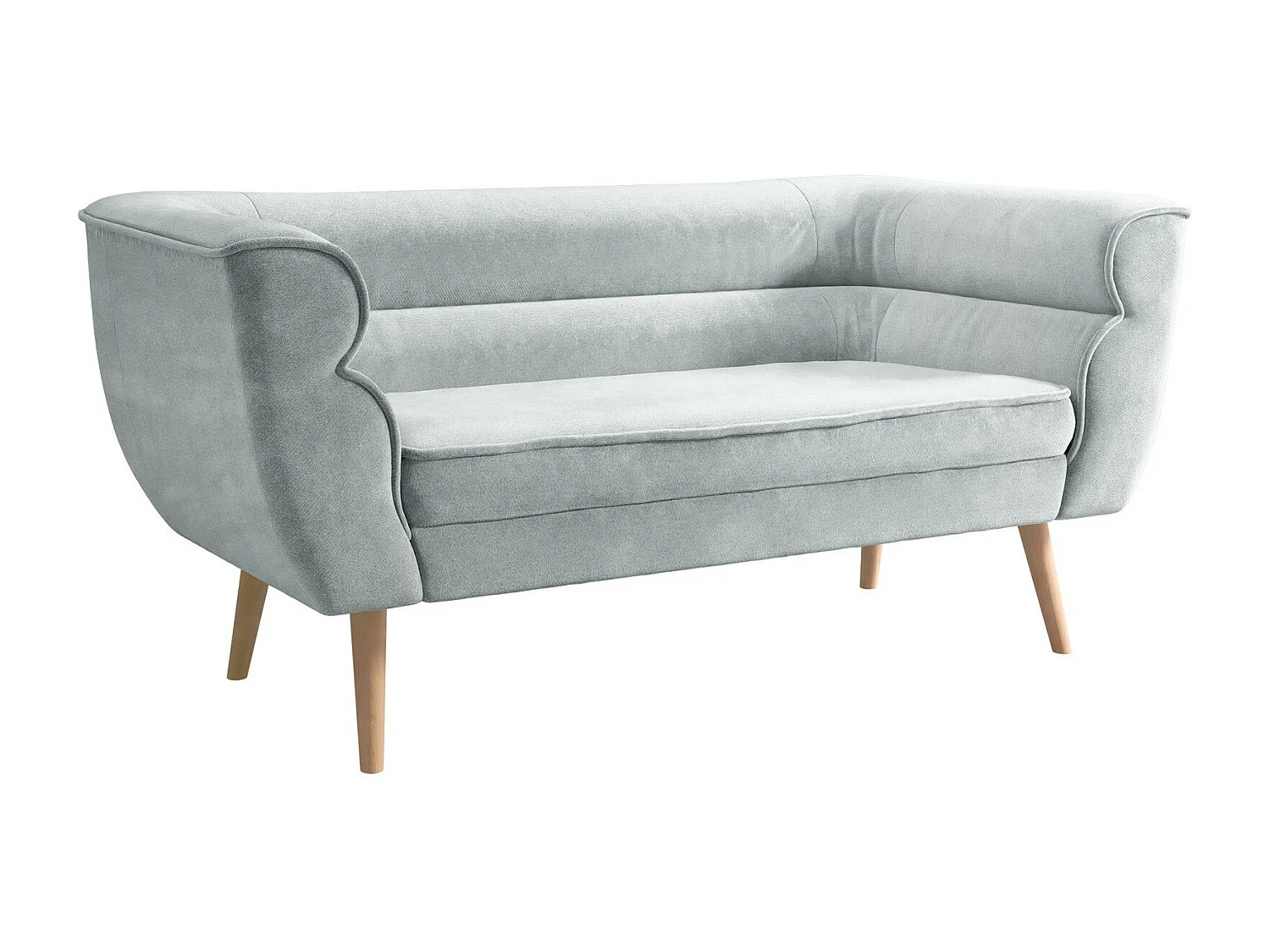 Canapé Glenview 101, Gris, 142x74x76cm, Tapisserie, Pieds: Bois