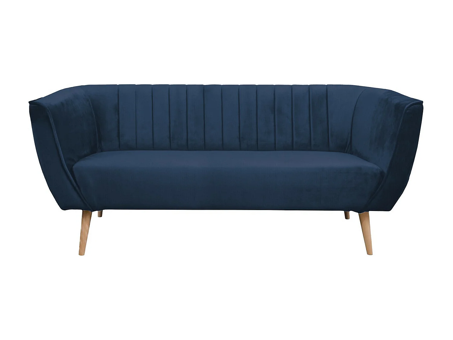 Canapé Glenview 103, Bleu, 182x74x75cm, Tapisserie, Pieds: Bois