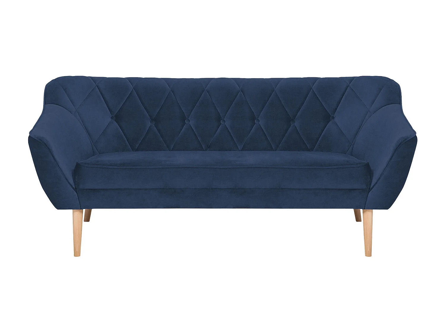 Canapé Glenview 106, Bleu, 180x74x75cm, Tapisserie, Pieds: Bois