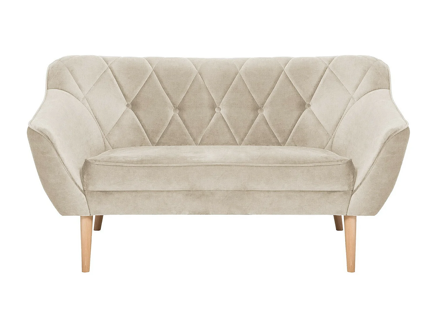 Canapé Glenview 107, Brun clair, 140x74x75cm, Tapisserie, Pieds: Bois