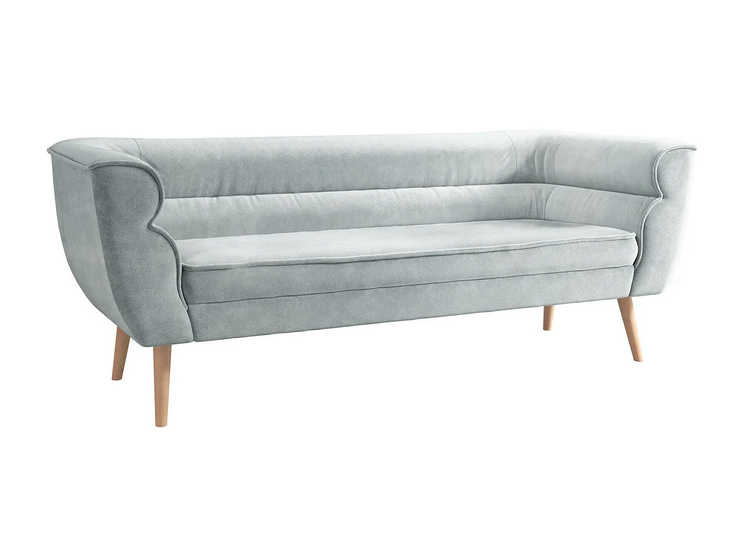 Canapé Glenview 100, Gris, 182x74x75cm, Tissu, Pieds: Bois