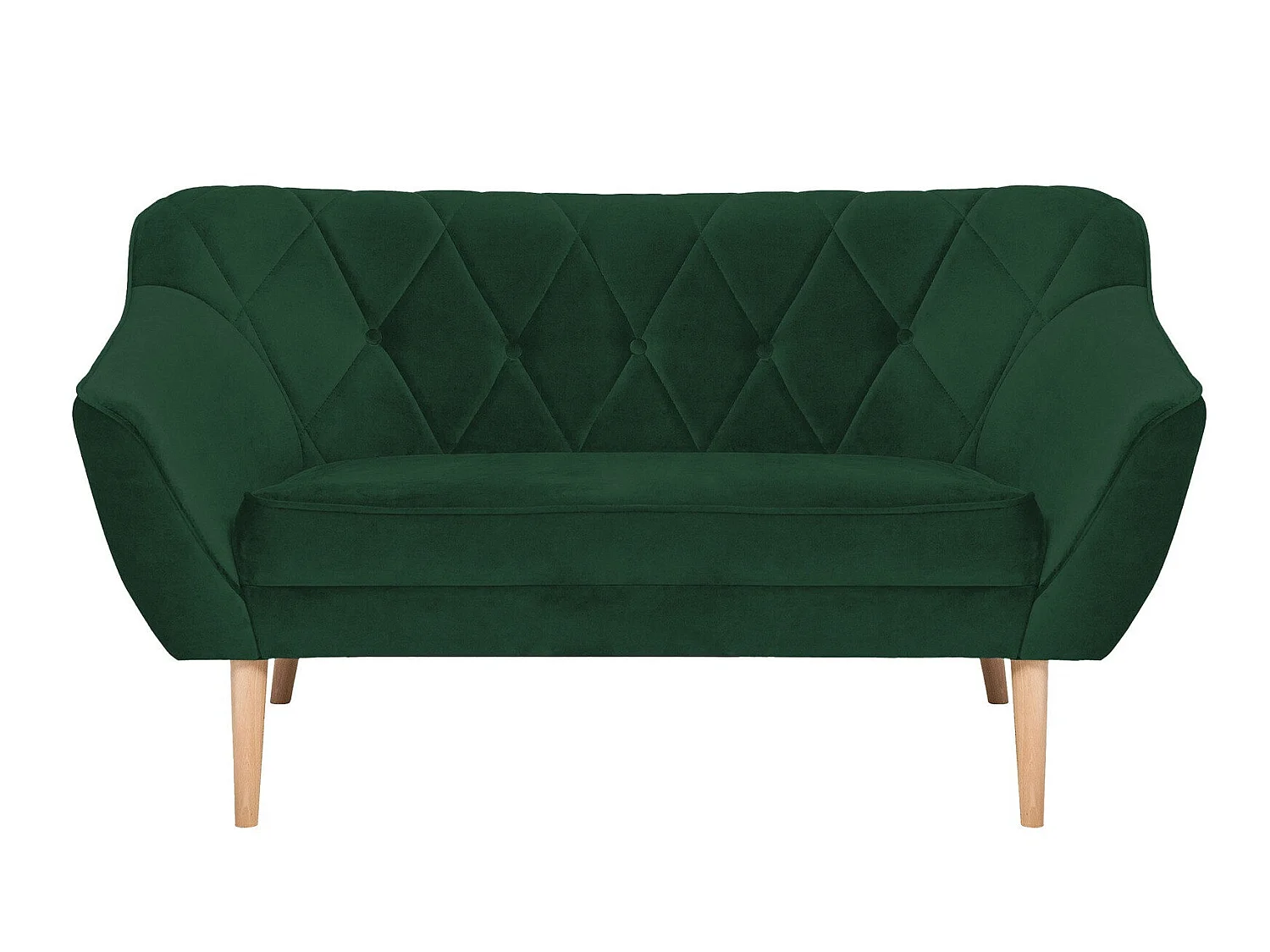 Canapé 2 places en tissu vert GLENVIEW 140x74x75 cm