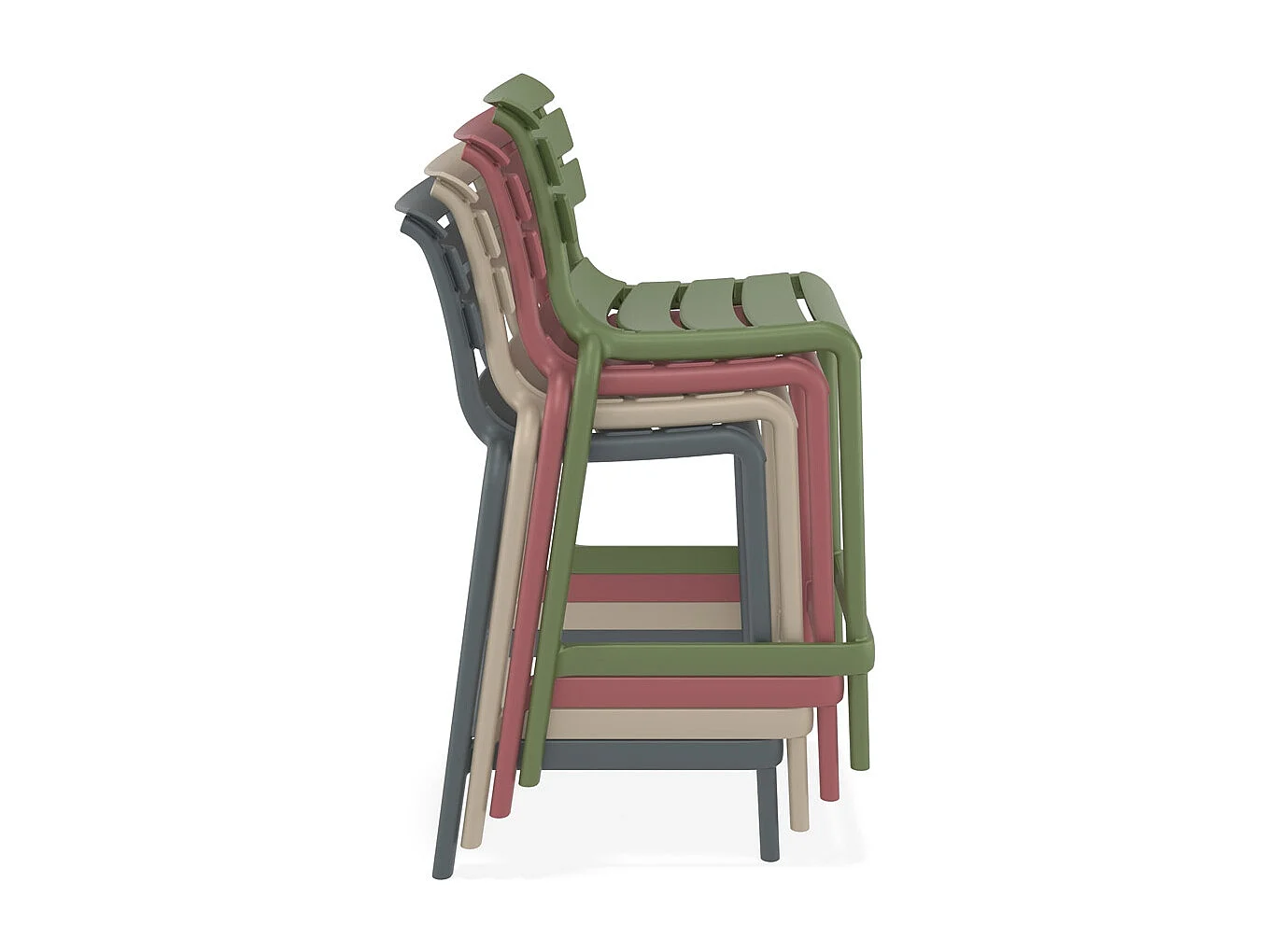 Mittelhoher Snackhocker - NOBU MINI - Schwarz - 52x55x95 cm