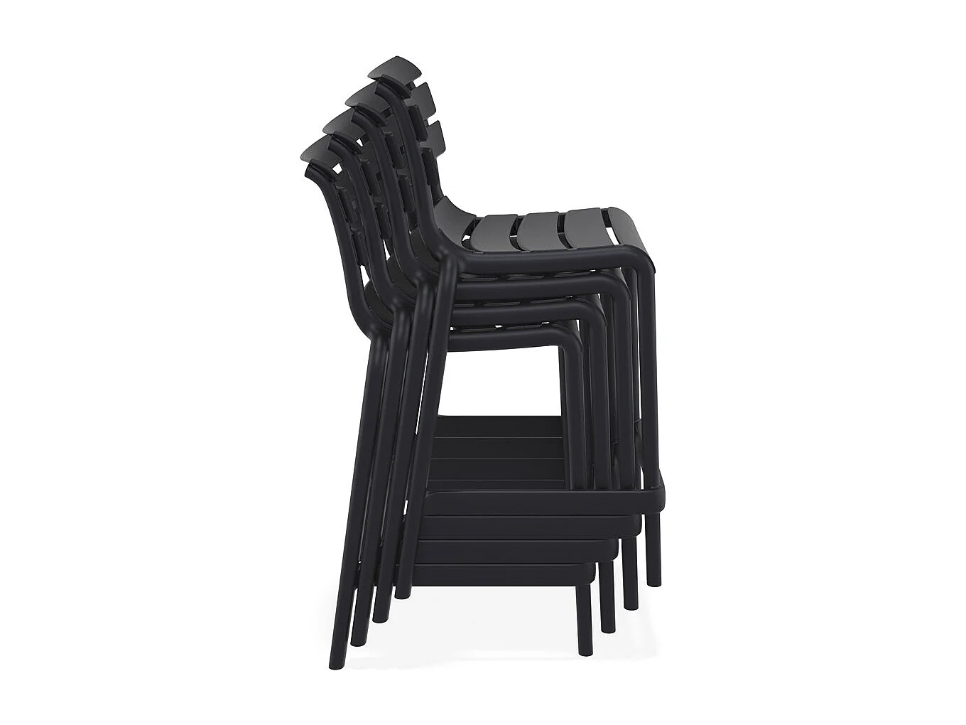 Mittelhoher Snackhocker - NOBU MINI - Schwarz - 52x55x95 cm