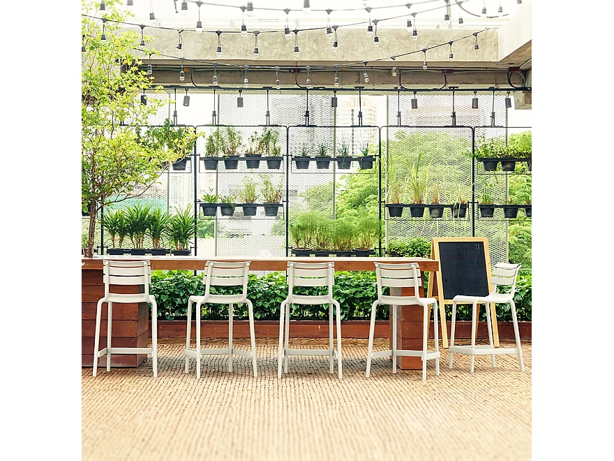 Mittelhoher Snackhocker - NOBU MINI - Weiß - 52x55x95 cm