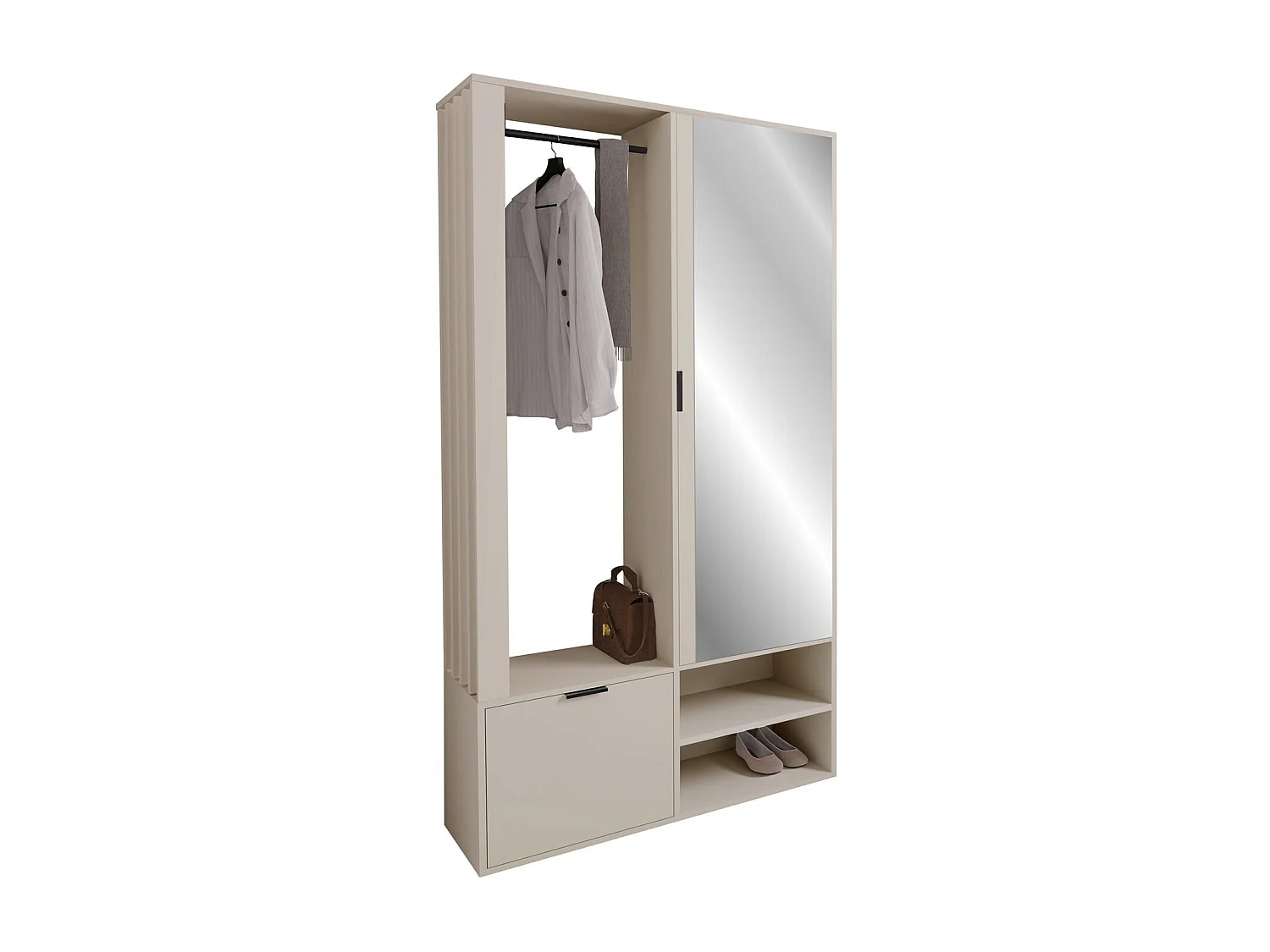 Meuble d'entrée Stanton 145, 190x100x33cm, Disponible, Cachemire, Stratifié, À poser