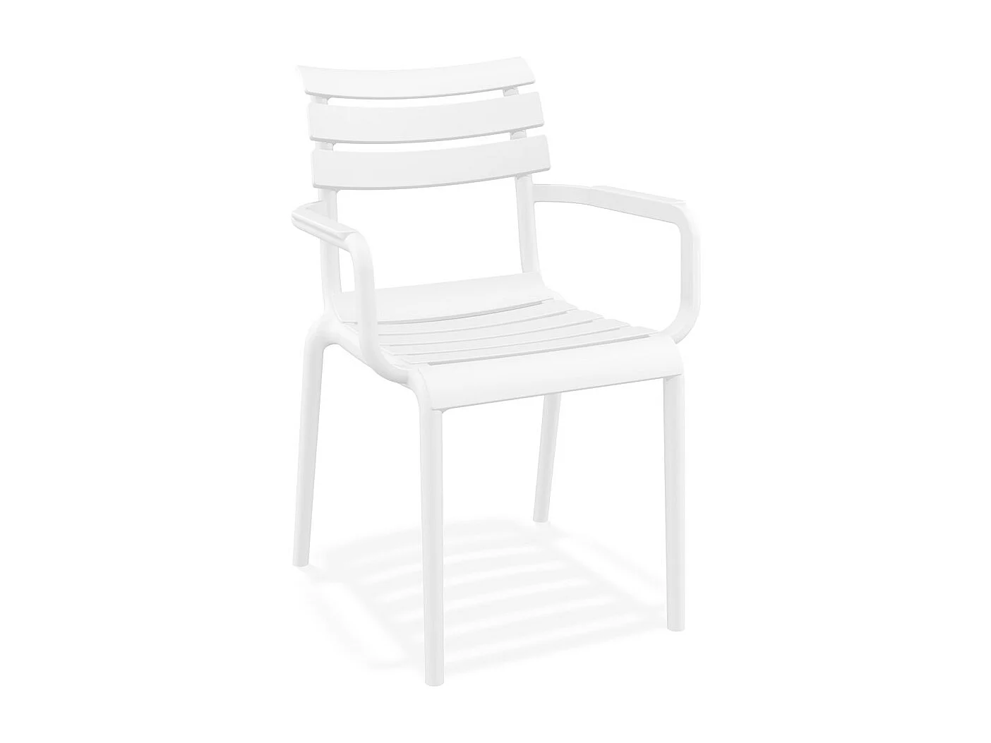 Gartenstuhl mit Armlehnen - FLORA - Weiß - 58x59x84 cm