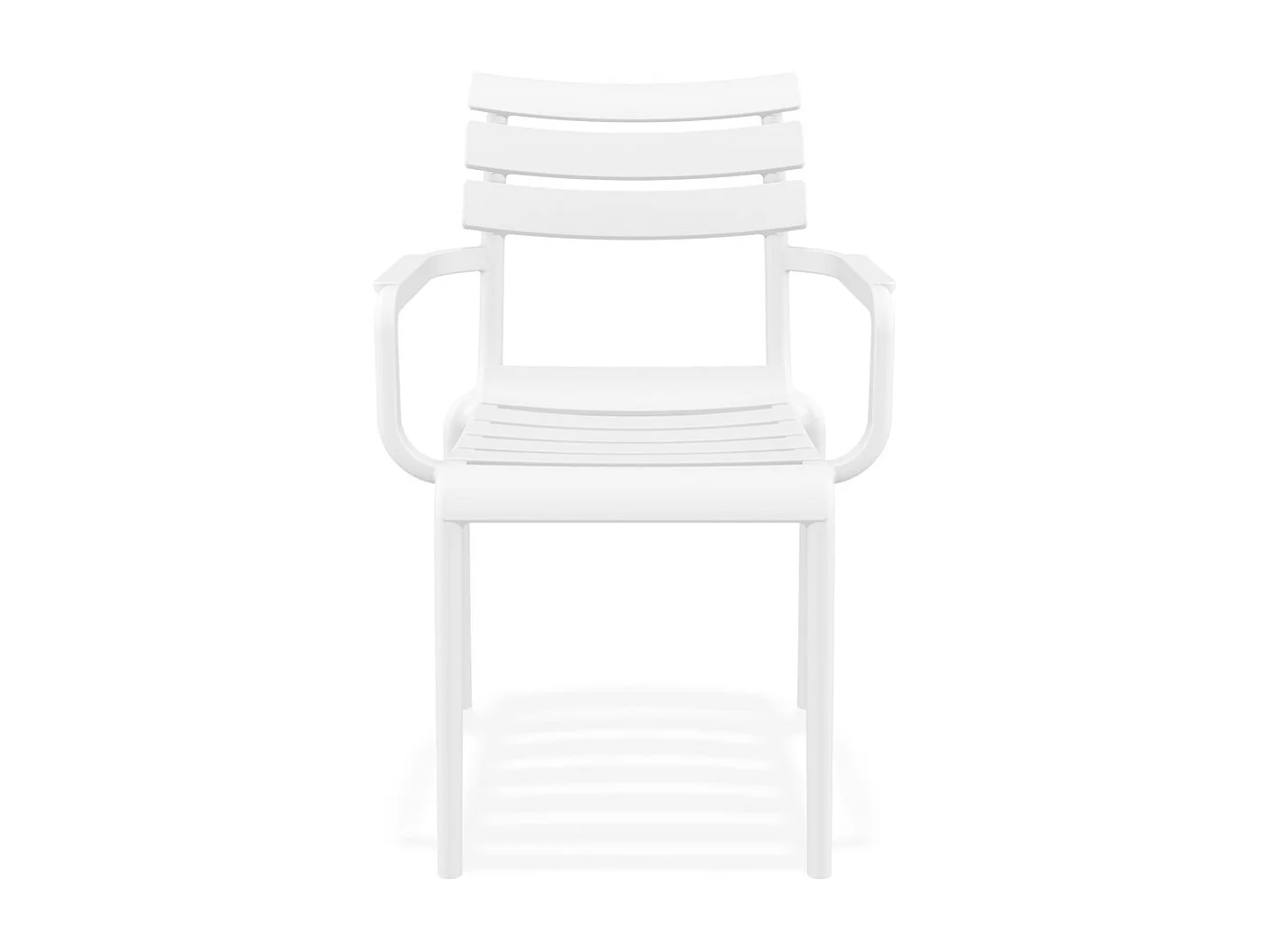 Gartenstuhl mit Armlehnen - FLORA - Weiß - 58x59x84 cm