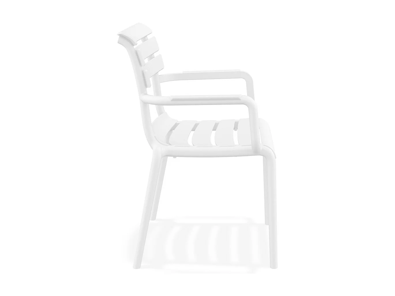 Gartenstuhl mit Armlehnen - FLORA - Weiß - 58x59x84 cm