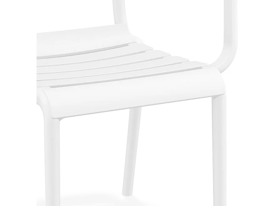 Gartenstuhl mit Armlehnen - FLORA - Weiß - 58x59x84 cm